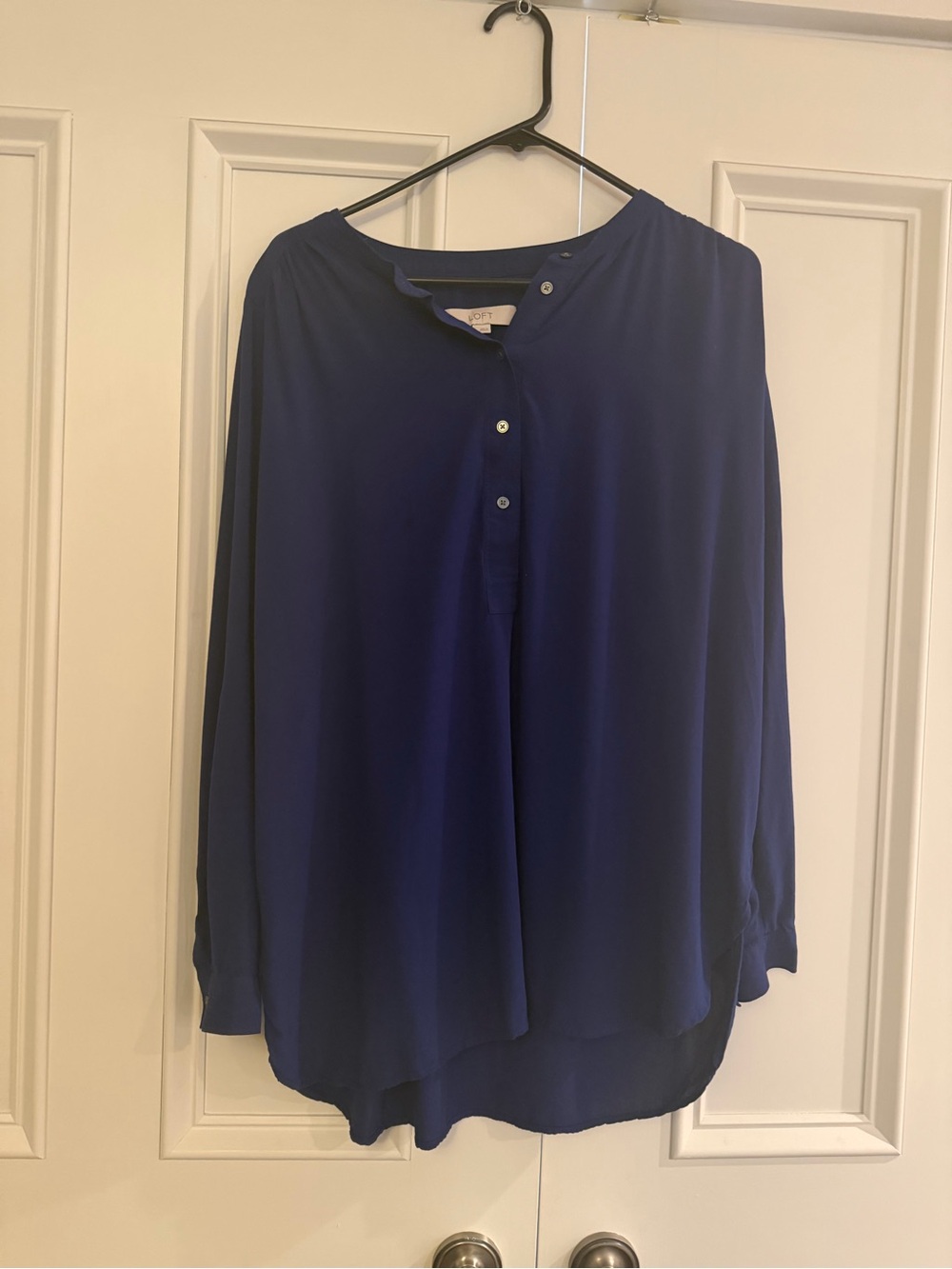 LOFT Women's Long-Sleeve Blouse in Indigo
